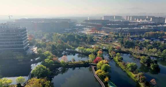 中国杭州阿里巴巴园区秋日美景