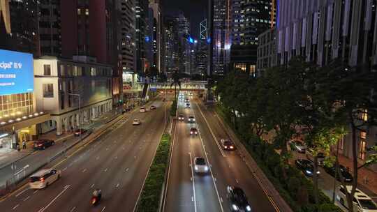 香港维多利亚港中环街景空镜