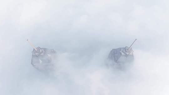 航拍枣庄最大的云雾绕城双子星
