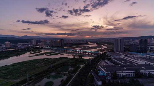 宝鸡老城区夜景延时