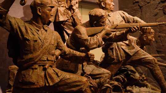 4K解放军红军中国军人古风雕像