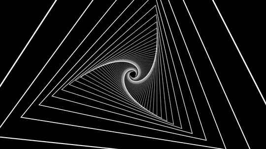 极简黑白点线条几何空间三角形图形视频素材