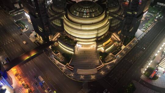 港汇恒隆广场夜景视频素材模板下载