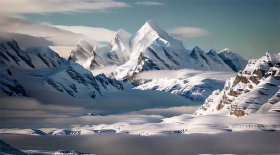 AIGC素材 雪山山峰自然风景