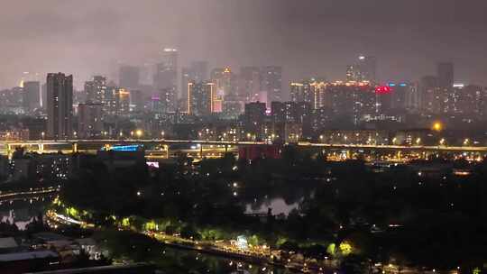 成都夜景航拍城市大景