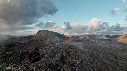 火山，冰岛，喷发，熔岩