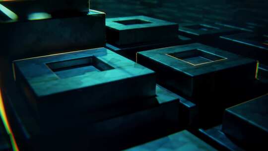 3D立体方块科技场景