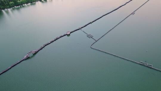 犭央犭茶湖长桥风景悠闲的乡村生活视频素材模板下载