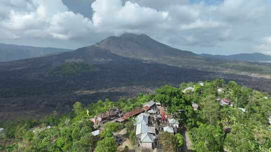 印尼巴厘岛巴图尔火山湖航拍自然风光