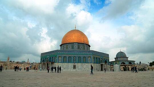 耶路撒冷圆顶清真寺视频素材模板下载