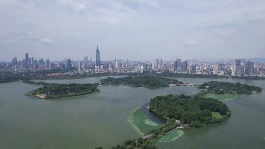 江苏南京城市大景玄武湖航拍