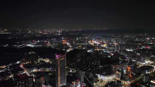 东莞虎门夜景航拍虎门镇夜景城市建筑风光