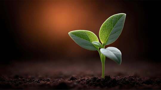 破土而出的小苗象征着希望与成长