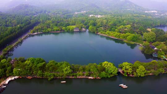 杭州西湖风景区里西湖航拍