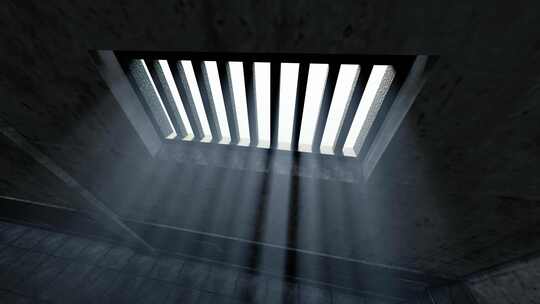 黑暗阴森的监狱和拘留所窗户高墙视频素材模板下载