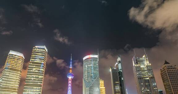 上海陆家嘴地标建筑夜景