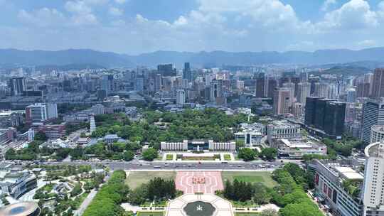 福州五一广场航拍于山风景区于山堂城市风景