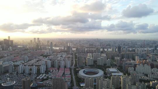 上海世纪大道上海科技馆全景4K航拍视频素材模板下载