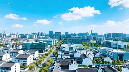 苏州城市建筑航拍全景