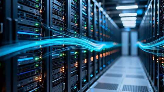 数据中心服务器及光纤画面