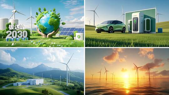 绿色环保新能源光伏风力核电低碳节能减排