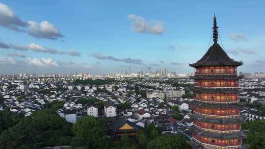 江南姑苏地标报恩寺北寺塔（航拍运镜）