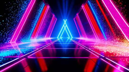 4k霓虹动感炫酷赛博朋克穿梭背景合集