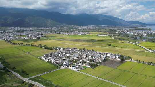 大理稻田航拍风光