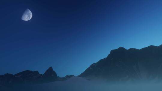 大气雪山 雪山延时