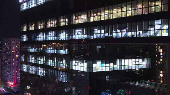 夜晚 办公 大楼 加班 城市 办公楼夜景