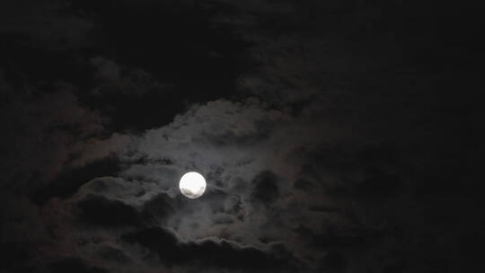 圆月在乌云中穿梭