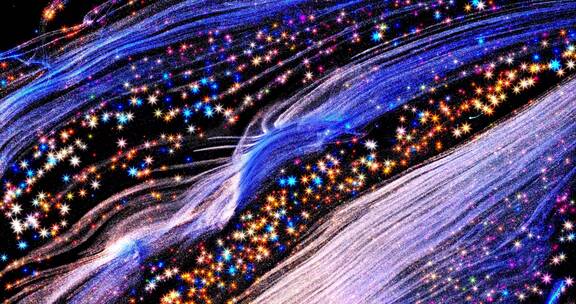 蓝色宇宙银河星云星空科幻科技动态粒子