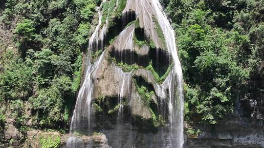 矮寨大桥景区流沙瀑布航拍