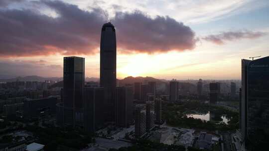 浙江台州日出日落晚霞夕阳航拍