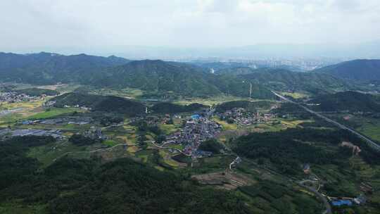 山川丘陵农乡村田园航拍