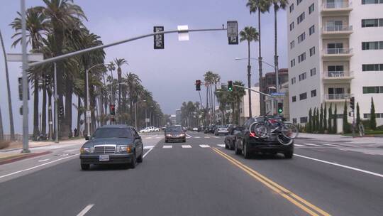 加州圣莫尼卡的交通视频素材模板下载