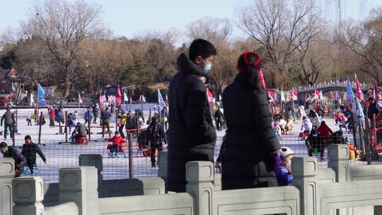 北京冰雪节滑冰场视频素材模板下载