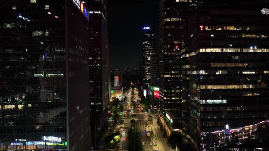 深圳福华路夜景航朝西方向4K