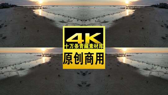 广西省北海市北海夕阳航拍4k视频高清在线视频素材下载