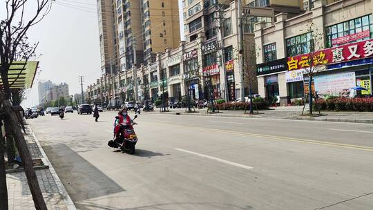 疫情解封街道街头商店步行街马路交通视频素材模板下载