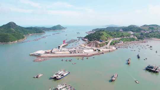 福建宁德霞浦花竹村渔港风景航拍