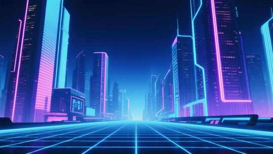 【4K画质】几何空间抽象艺术梦幻霓虹隧道