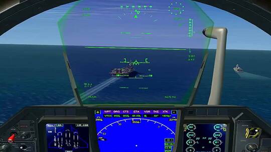 国外飞行模拟器模拟战斗机降落航母