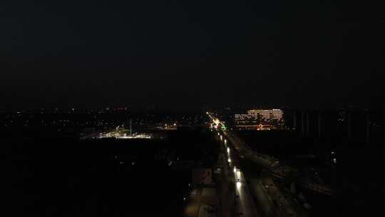 航拍 城市夜景 烟花 城市烟花 春节 夜晚