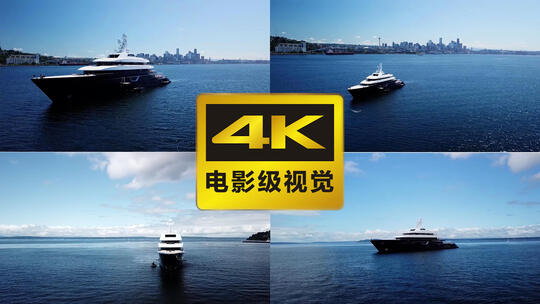 【4K】轮船航拍-游轮-轮渡-轮船航行视频素材模板下载