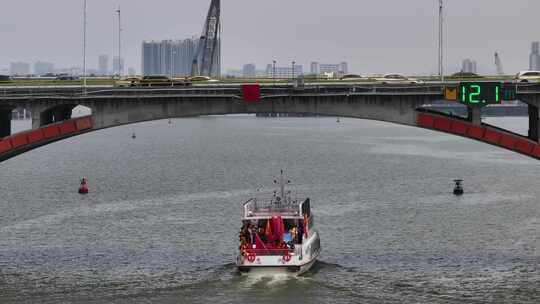 惠州东江桥梁航拍视频素材模板下载