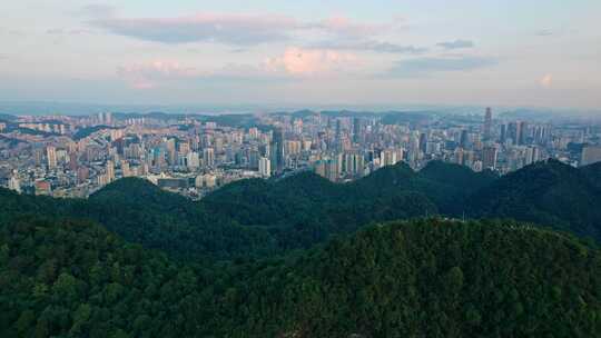 航拍贵阳城市建筑城市空景