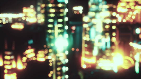 城市夜灯的模糊景观
