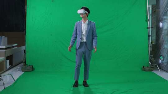 3D眼镜元宇宙VR体验绿幕视频素材模板下载