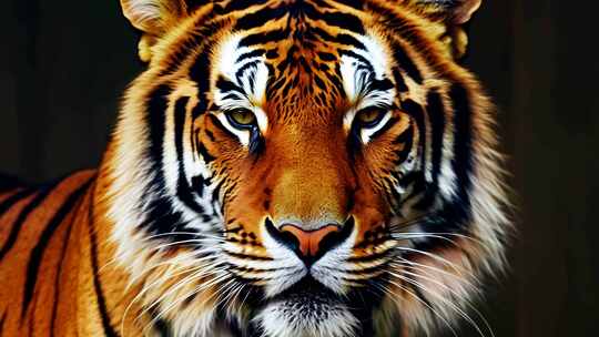 大自然猛兽森林之王老虎面部特写